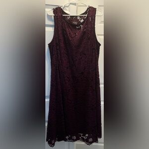 Liz Claiborne Dark Purple Lace Dress